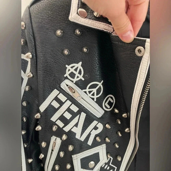 By The Nana Custom Leather Jacket Size Medium - Picture 3 of 9